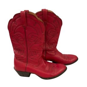 Red Leather Ariat Cowboy Boots / Size 9.5
